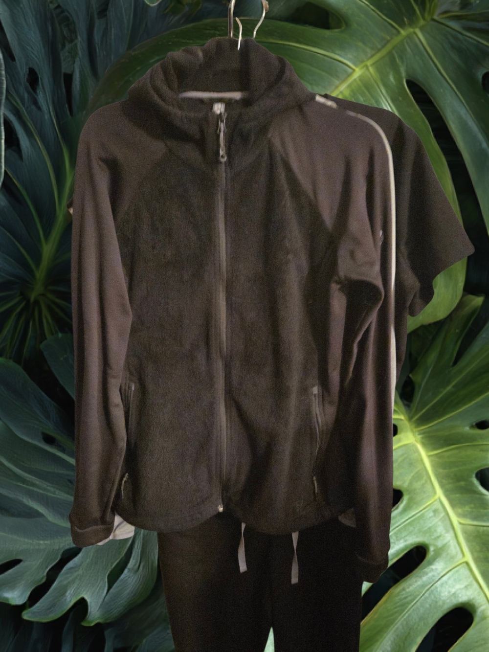 Mountain Hardware Womens Black Fleece Full-Zip Hoodie Jacket